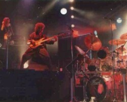 Ana Quatraro y Daniel Volpini durante un show de Alejandro Lerner en el Gran Rex (1988)