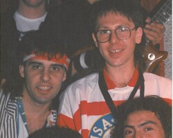 Didi Gutman, Daniel Volpini, Oscar Kreimer, Rodolfo Gorosito y Reyna (La banda de Lerner_1988)